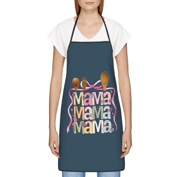 Mom Apron, Best Mom Ever Gifts, Thoughtful Mothers Day Gifts for New Mom, Grandma, Wife, Birthday, Kitchen Apron with Pockets - Waterproof Cooking Bib for BBQ Baking Gardening Cafe, Baker Gift ideas