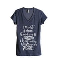 thumbnail image 1 of Mom Asking A Boy To Wear Pants Women's Fashion Relaxed V-Neck T-Shirt Tee Heather Navy 2X-Large, 1 of 3