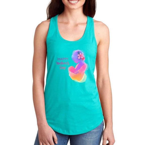Mom Baby Beastfeed Watercolor Racerback Tank Women -Image by Shutterstock, Female Small
