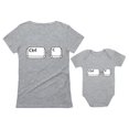 thumbnail image 1 of Mom & Baby Girl / Boy Copy Paste Matching Set Women T-Shirt & Baby Bodysuit Mom Gray X-Large / Baby Gray 6M (3-6M), 1 of 6