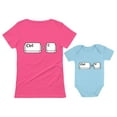 thumbnail image 1 of Mom & Baby Girl / Boy Copy Paste Matching Set Women T-Shirt & Baby Bodysuit Mom Pink Large / Baby Aqua 12M (6-12M), 1 of 6