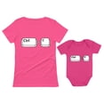 thumbnail image 1 of Mom & Baby Girl / Boy Copy Paste Matching Set Women T-Shirt & Baby Bodysuit Mom Pink X-Large / Baby Wow pink 18M (12-18M), 1 of 7