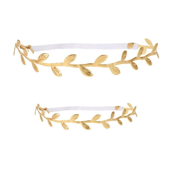 Mom Baby Gold Leaf Hairband Peace Olive Branch Elastic Headband Photography Prop