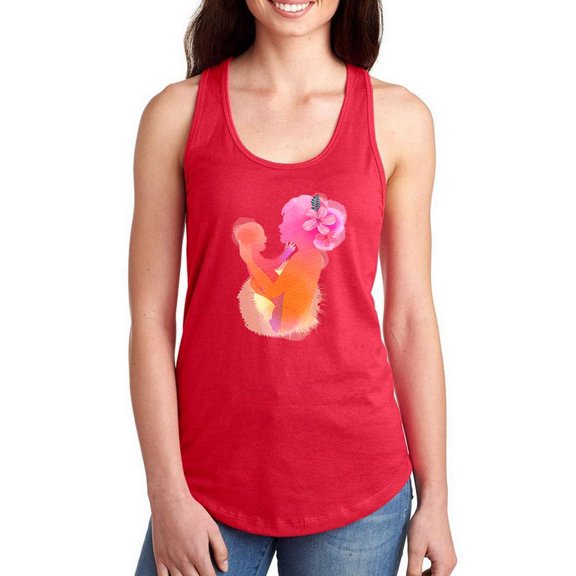 Mom Baby Watercolor Art Racerback Tank Women -Image by Shutterstock, Female x-Large
