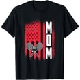 thumbnail image 1 of Mom Badminton Player Retro Game US Flag Merica Shuttlecock T-Shirt, 1 of 4