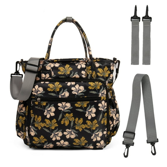 Mom Bag Mom Baby Diaper Care Bag Tote Bag Large Diaper Outdoor Travel Diaper Waterproof Printed Storage Bag for Easy Baby Care (Brown)