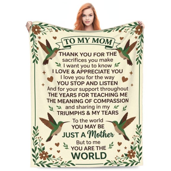 Mom Birthday Gifts, Gifts for Mom from Daughter Son, To My Mom Blanket, Soft Flannel Throw Blanket, Birthday Gift for Mom 50x40