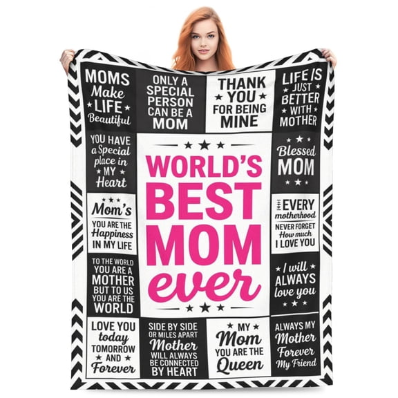 Mom Birthday Gifts from Daughter, Best Mom Ever Blanket | Soft Cozy Keepsake for Christmas, Valentine's Day, Mother's Day and More 50x40