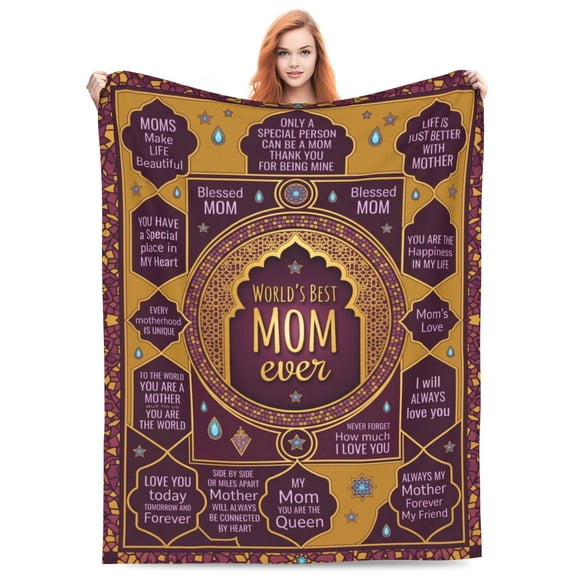 Mom Blanket Birthday Gifts from Daughter Soft Flannel Cozy Present for Christmas Valentines and Mothers Day 50x40