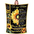 thumbnail image 1 of Mom Blanket from Daughter, I Love You Mom Blanket Gifts to My Mom from Daughter, Sunflower Blanket Soft Cozy Warm Mom Throw Blanket, for Mom (Sunflower Love, 60x80 Inch), 1 of 5