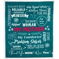 thumbnail image 1 of Mom Blanket - Double Layer Sherpa Fleece Soft Fluffy Throw, Quality Print 'Thank You Mom, I Love You' from Daughter, Son Gift for Birthday, Mother's Day, Christmas(Teal), 1 of 6