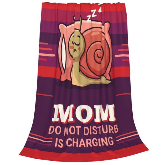 Mom Blanket, Flannel Funny Sloth Pattern, All Season Throw, Soft Warm Cozy Plush Blanket 50x40