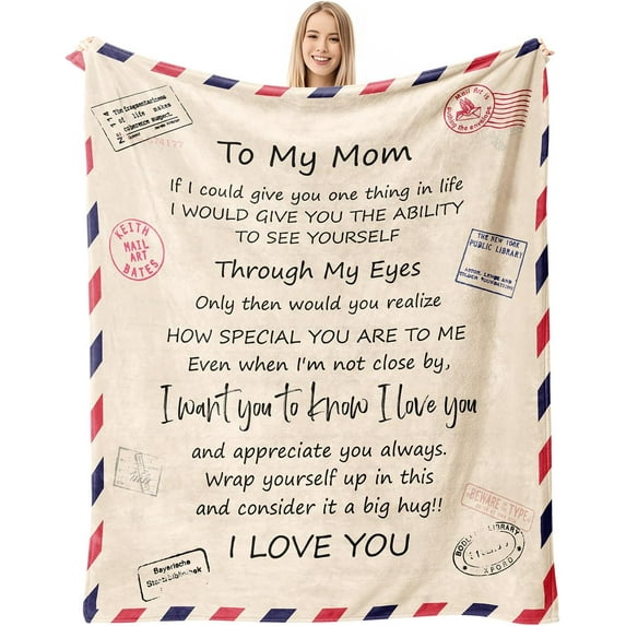 Mom Blanket Gift for Mom for Mothers Day from Daughter Mom Gift from Son - Best Mom Ever Pink Blanket for Sofa Bed-Birthday for Mother from Son Daughter 50''x60''