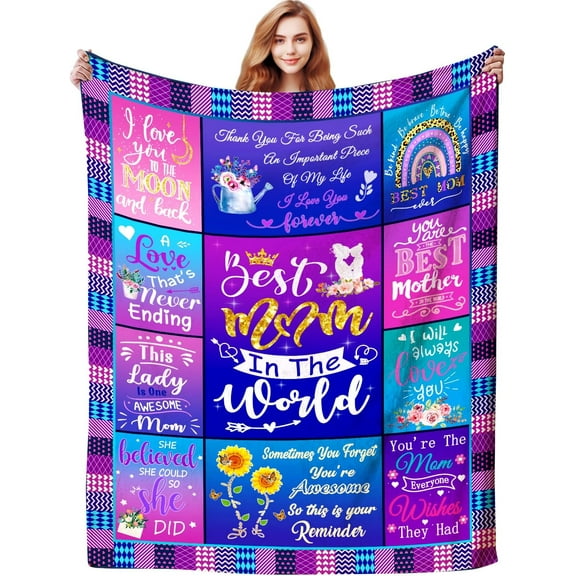 Mom Blanket Gifts for Mom,Mothers Day Best Gifts for Mom from Daughter Son,Super Soft Throw Blankets for Mom's Birthday Gifts for Bed Couch 50”x40”