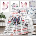 thumbnail image 1 of Mom Blanket, Mom Birthday Gift, Mother Gifts for Mom from Daughter Son, Get Well Gifts for Women, I Lover You Mom Blanket, Mother''s Day Blanket, Soft Warm Flannel Butterfly Blanket 60" X 50", 1 of 1