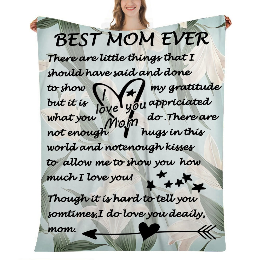 Gifts for Mom from Daughter or Son - to My Mom Blanket Mother's  Day,Thanksgiving,Christmas,Birthday Gifts for Mom Soft Flannel Hug Mother  Letter Throw Blanket,59x79''(#263,59x79'')B 