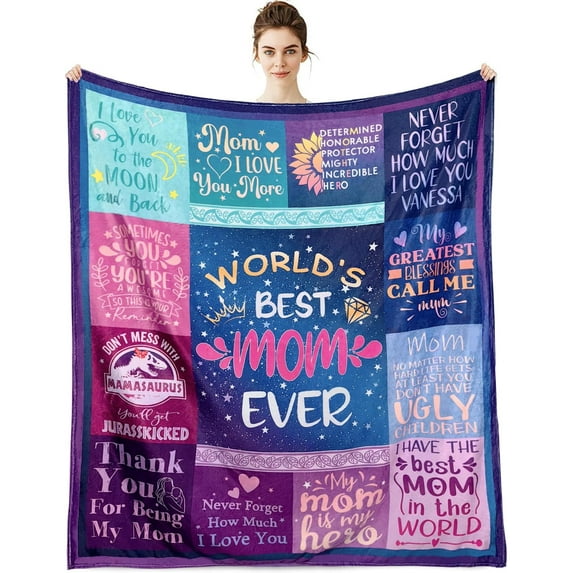 to My Mom Blanket Mom Gifts from Daughter and Son Mom Birthday Gift, Gifts for Mom Throw Blankets Gifts for Mother''s Day Best Mom Ever Flannel Bedding Blanket Soft Throw Blanket 60X50in