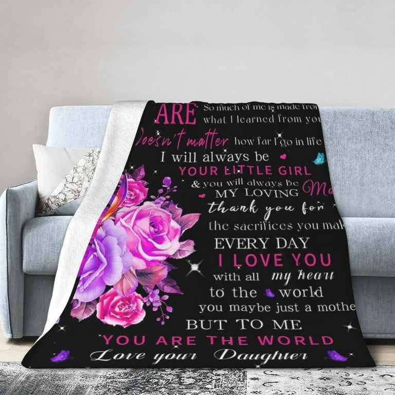 Mom Blanket Mothers Day Blanket Gifts Personalized Fleece Throw Summer Blankets for Women Gift 50 x 40