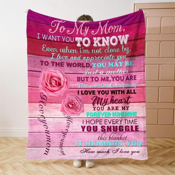 to My Mom Blanket Mothers Day Throw Blanket Mom Birthday Gifts Blanket from Daughter or Son Holiday Throw Blanket Inch for Couch Sofa Bed Soft Lightweight Fuzzy Plush Fleece Blankets 40x50