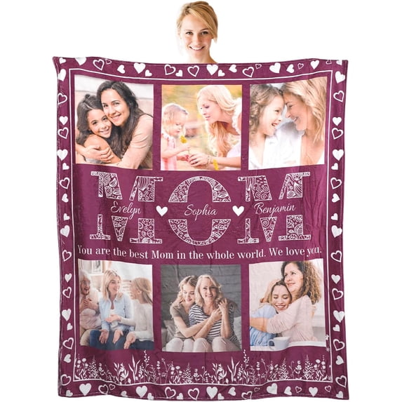 Mom Blanket Personalized for Mom Birthday Gifts for Mom Custom Blanket with Picture