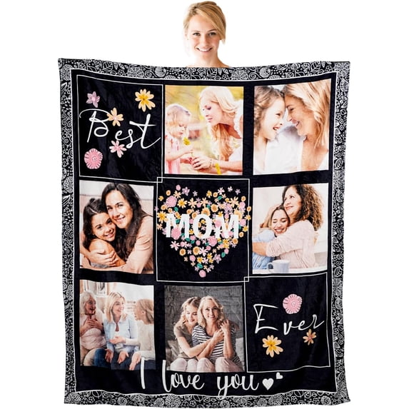 Mom Blanket Personalized for Mom Birthday Gifts for Mom Custom Blanket with Picture