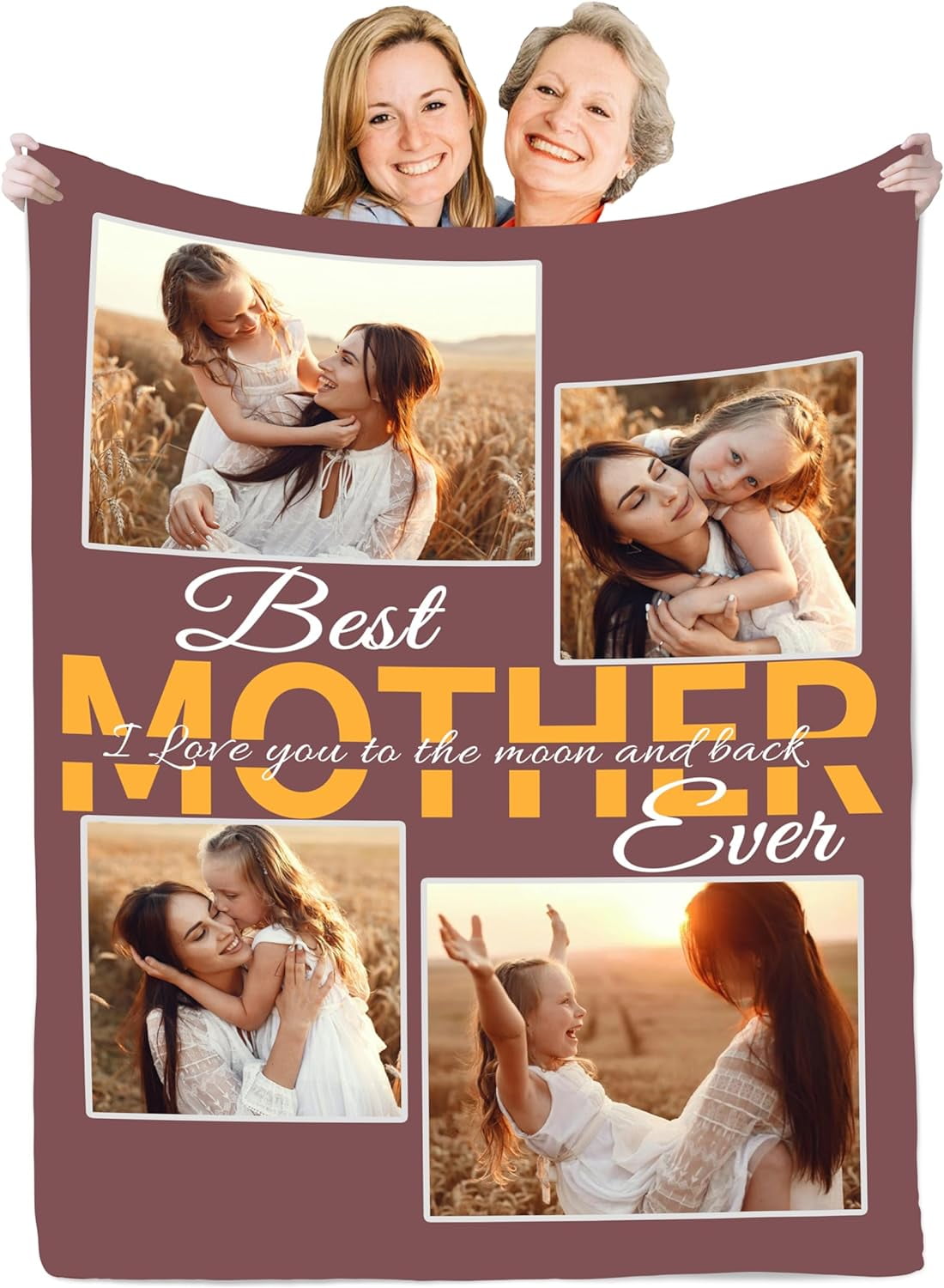 Mom Blanket with Photo, Personalized Gifts for Mother's Day, Christmas