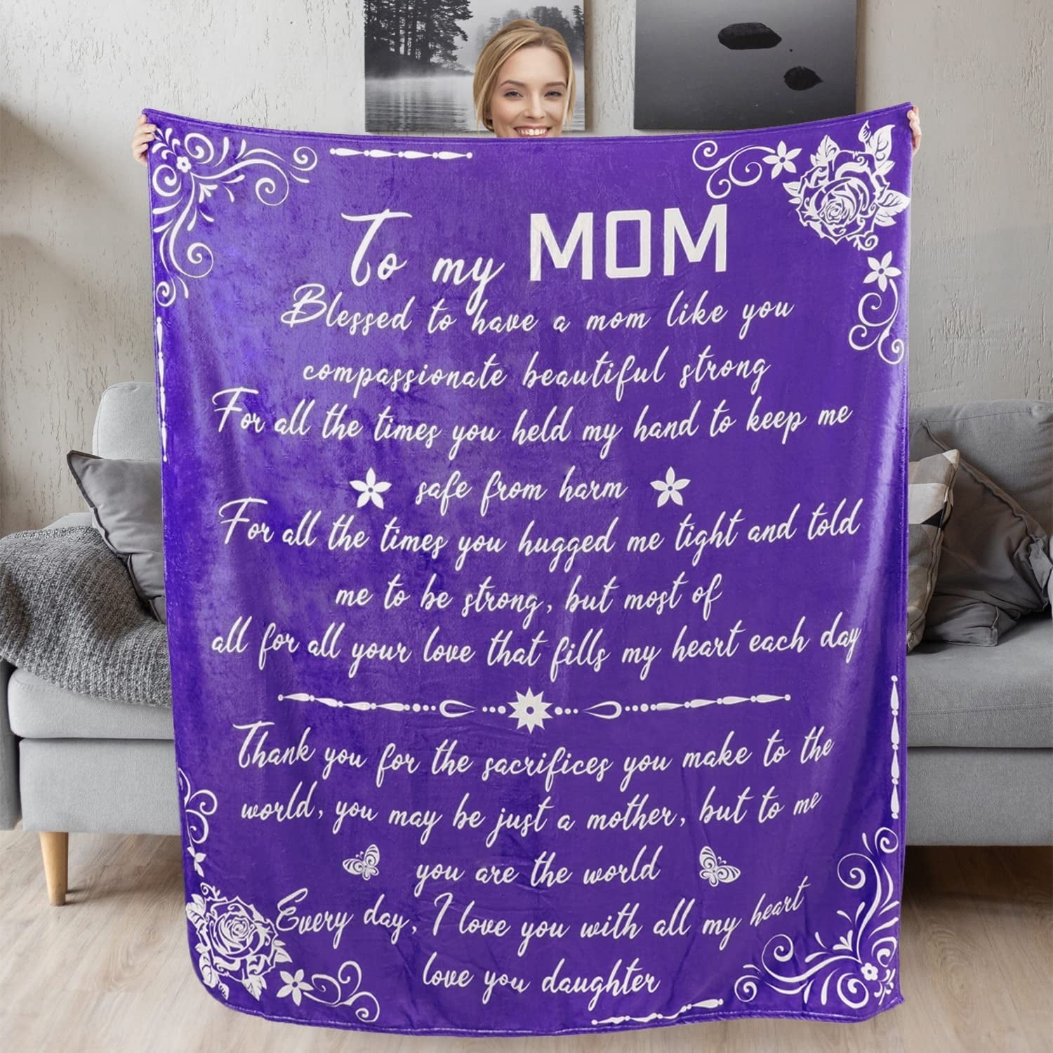 Purple Mom Blanket Unique Gift for Mothers Day, Nigeria Ubuy