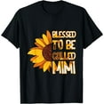 thumbnail image 1 of Mom Blessed To Be Called Mimi Flower Mothers Day T-Shirt Black Medium, 1 of 4