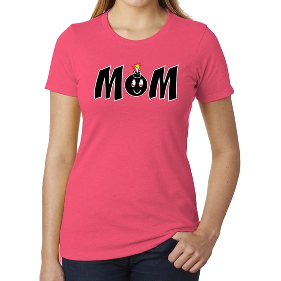 Mom Bomb Tee, Funny Graphic T-shirts, Woman's Tops, Gifts for Mom - Berry MH200WMOM S33 L