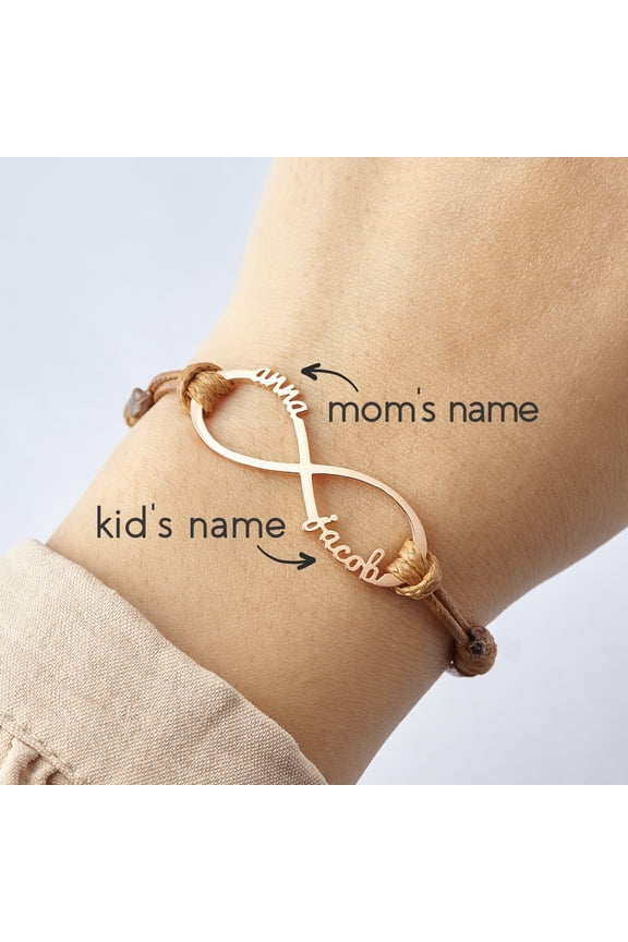 Mom Bracelet With Kids Names, Infinity Bracelet With Names,Mom Jewelry