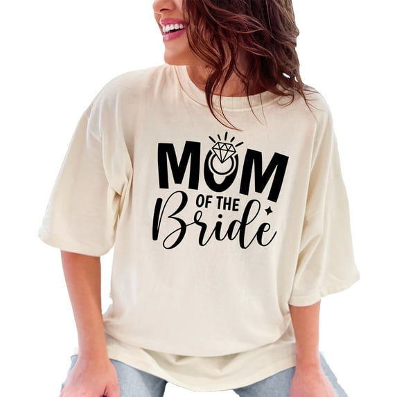 Mom of the Bride T-Shirt, Wedding Party Gift Tee, Bridal Shower Gift, Engagement Shirt, Mother of the Bride Tee, Bride's Mom Shirt, Ivory Comfort Colors T-Shirt, 2XL