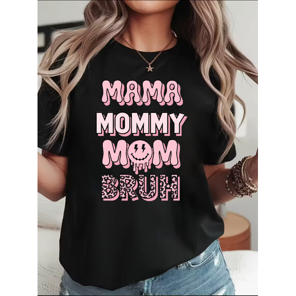 Mom Bruh Funny Tired Mom Quote Sarcastic Family Humor Unisex T-Shirt V14611, up to Size 5XL