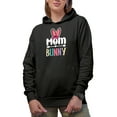 thumbnail image 1 of Mom Bunny, Easter Day or Sunday, Black Hooded Sweatshirt or Hoodie, Medium, 1 of 5