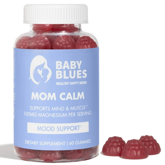 Baby Blues® Mom Calm Magnesium Gummies – 100 mg Magnesium Gummies for Constipation Relief for Pregnancy Sleep Support