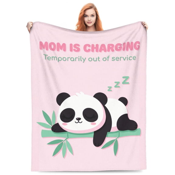 Mom is Charging Blanket, New Mom Blanket, Mom Birthday Gifts, Blankets for Mama from Daughter or Son, New Mom Gifts for Women, Mother's Day Pregnancy Gifts for Expecting Mama 50x40