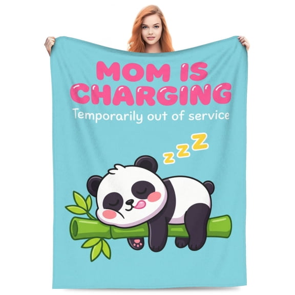 Mom is Charging Blanket, New Mom Gifts, Mom Birthday Gift from Daughter or Son, Pregnancy Gift for Expecting Mama, Mother's Day Gift for New Mom 50x40