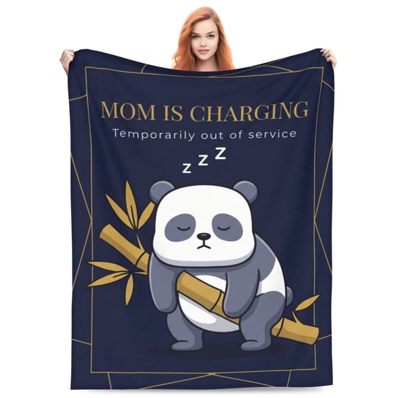 Mom is Charging Blanket, New Mom Gifts, Mom Birthday Gift from Daughter or Son, Pregnancy Gift for Expecting Mama, Mother's Day Gift for New Mom 50x40