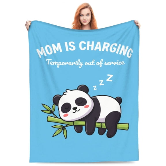Mom is Charging Blanket, New Mom Gifts, Mom Birthday Gift from Daughter or Son, Pregnancy Gift for Expecting Mama, Mother's Day Gift for New Mom 50x40