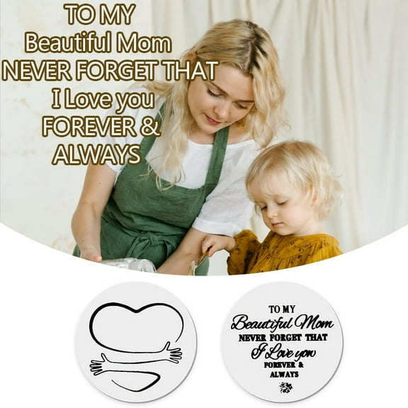 Mom Christmas Birthday Gifts from Daughter Son, Mother Pocket Token Hug Keychain for Mom Mother Long Distance Relationship Gift for Mom Women Double Sided Keychain With PU Leather Keychains