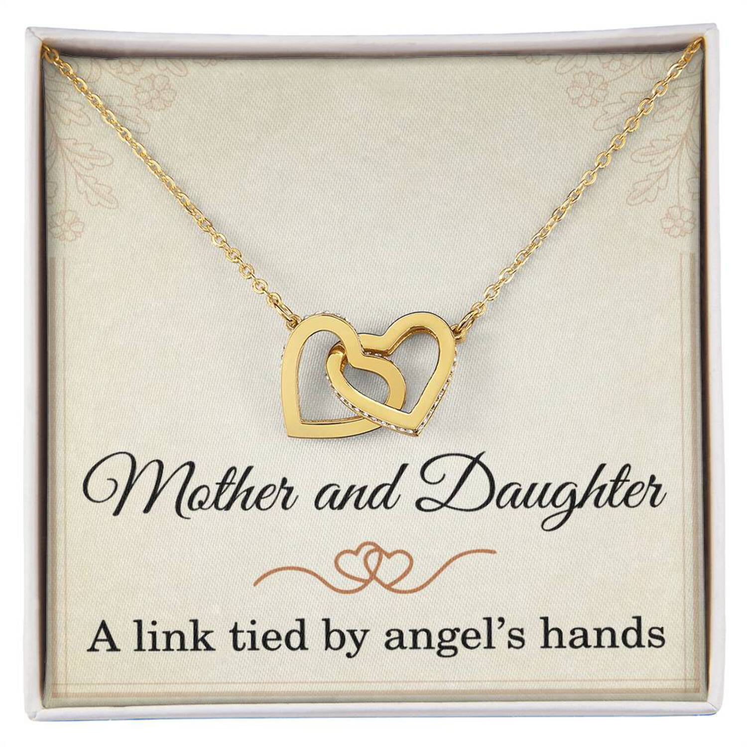 Mom Christmas Gift from Daughter Mother Daughter Necklace Mothers Day Gift from Daughter A Link Tied By Angel's Hands Mom Interlocking Hearts Necklace