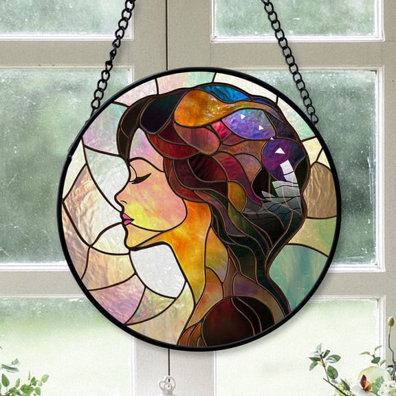 Mom Christmas Gift - Queen Honey Bee Christmas Stained Glass Hanging Ornament - Durable Glossy Tree Decor, Xmas Gift for Family & Friends, 2025 Edition