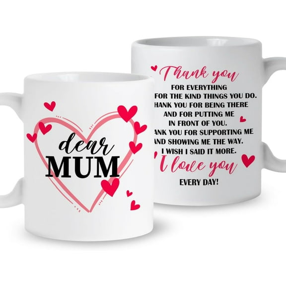 Mom Coffee Mug Gift, Thank You for Everything, Mom Mug Thank You Gift from Daughter Son Kids, Christmas Birthday Mother''s Day Gift for Mom Mama, Best Mom Ever Appreciation Gifts, Ceramic 11oz