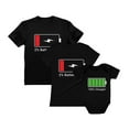 thumbnail image 1 of Mom Dad Baby Matching Outfits 100% Charged Full and Low Battery Family Set Mom Black Small / Dad Black Medium / Baby Black NB (0-3M), 1 of 6