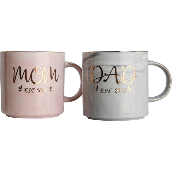 Mom and Dad Est 2026 Coffee Mugs, New Parents Gifts for Couples, New Mom and Dad Gifts for Expecting First Time Parents,Baby Pregnancy Announcement to be$$Home Decor, Kitchen, & Other