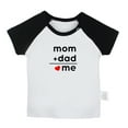 thumbnail image 1 of Mom + Dad = Me Funny T shirt For Baby, Newborn Babies T-shirts, Infant Tops, 0-24M Kids Graphic Tees Clothing (Short Black Raglan T-shirt, 6-12 Months), 1 of 4