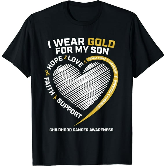 Mom Dad I Wear Gold For My Son Childhood Cancer Awareness T-Shirt