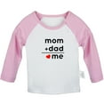 thumbnail image 1 of Mom + Dad = Me Funny T shirt For Baby, Newborn Babies T-shirts, Infant Tops, 0-24M Kids Graphic Tees Clothing (Long Pink Raglan T-shirt, 0-6 Months), 1 of 4