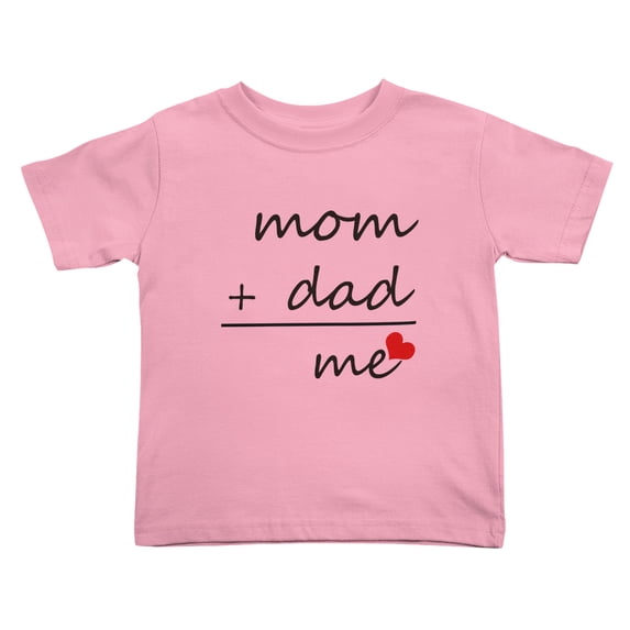 Mom + Dad = Me Love Cute Toddler Tshirts for Boys Girls (Pink, Youth L)