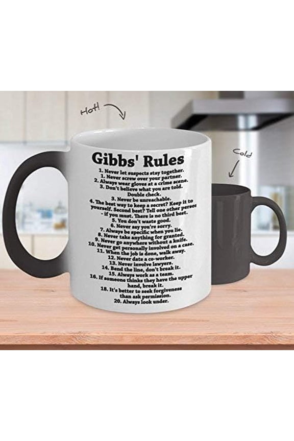 Mom and Dad Mug Gibbs Rules Mug (Heating, Color Changing Mug) NCIS Gibbs Coffee Mug - Funny NCIS Gibbs Rules Mug - Gibbs Rules Cup - Gibbs Rules Gift NCIS Mug