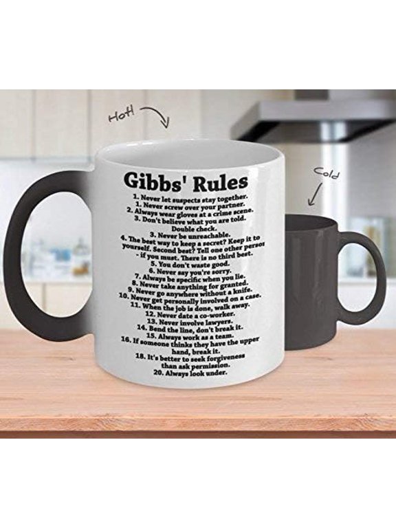 Mom and Dad Mug Gibbs Rules Mug (Heating, Color Changing Mug) NCIS Gibbs Coffee Mug - Funny NCIS Gibbs Rules Mug - Gibbs Rules Cup - Gibbs Rules Gift NCIS Mug